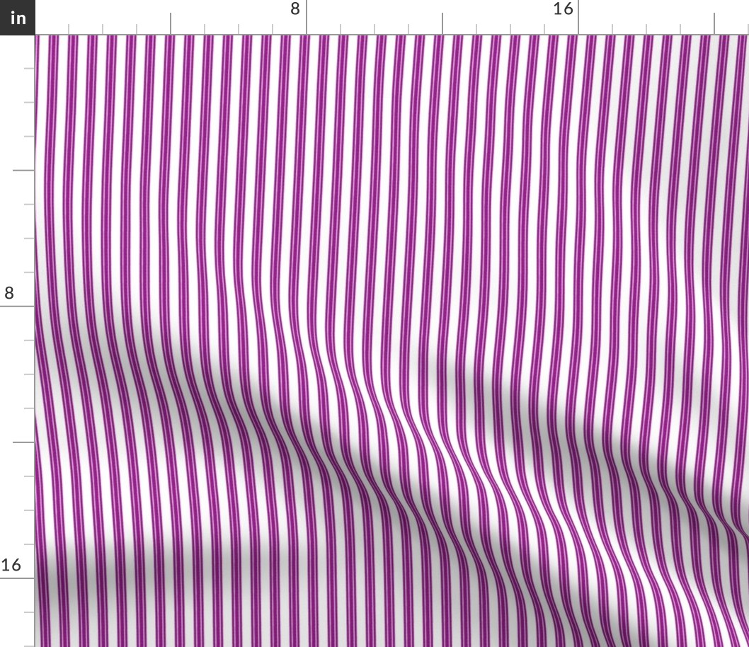 Vertical Ticking Stripes- Cosmo Purple