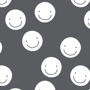 Have a good day happy smiley faces positive vibes boho nursery design charcoal gray white