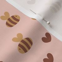 Little bumble bee cute hand cut baby insect garden ochre yellow gender neutral nursery cinnamon yellow blush copper SMALL