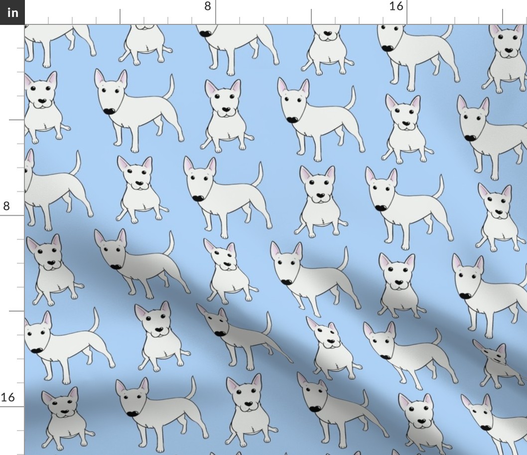 Bullterrier Variation White, solid pastell blue