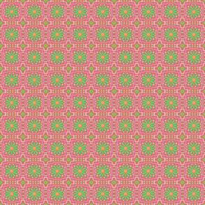 green and pink floral granny squares by rysunki_malunki
