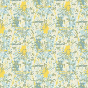 distressed textural pattern with hidden springtime motifs by rysunki_malunki