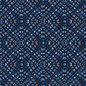 abstract geometric tiling in navy blue by rysunki_malunki