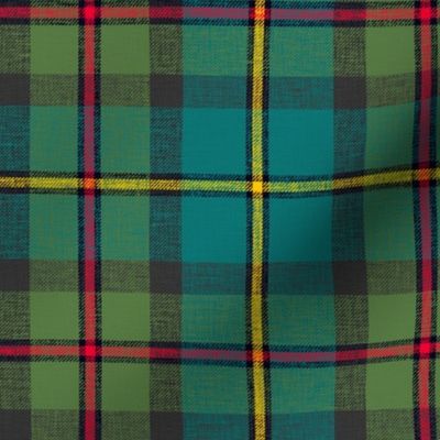 MacLeod of Harris / green MacLeod tartan, 6" muted, slubs, grey stripe and bright red/yellow