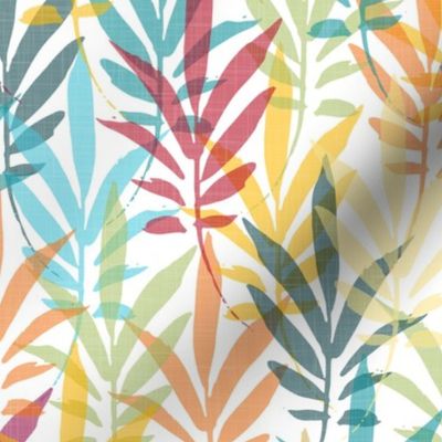 small scale foliage - hand-drawn tropical leaves - bohemian