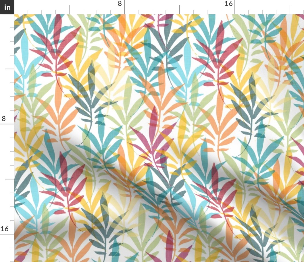 small scale foliage - hand-drawn tropical leaves - bohemian