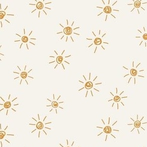 mini micro boho sunshines Rich by Erin Kendal golden yellow on bone