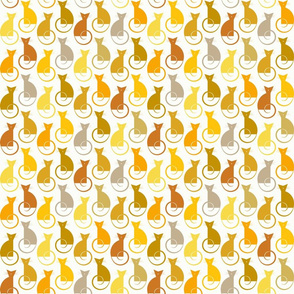 small scale cats - luni cat shades of yellow - geometric cats