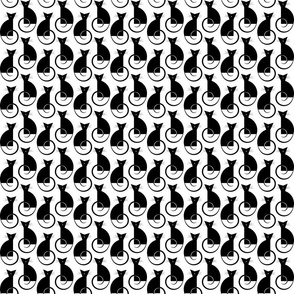 small scale cats - luni cat black and white - geometric cats