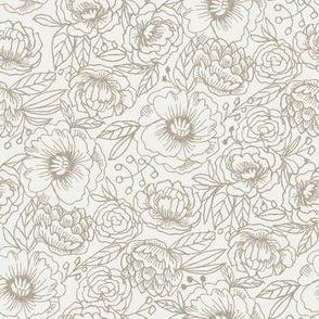 drawn floral taupe sfx0906
