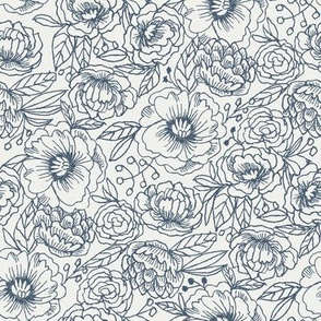 drawn floral indigo sfx3928
