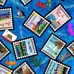 California Tossed Postage Stamps