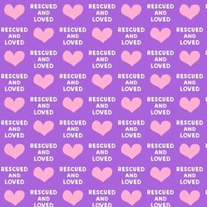 (small scale) rescued and loved - purple and pink - C21