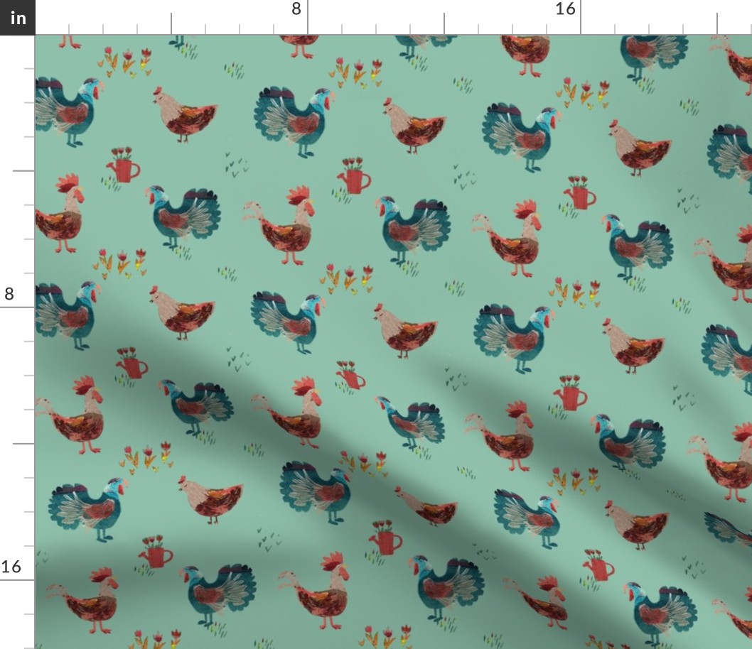 rooster print country 