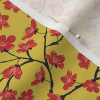 Sakura Cherry Blossom | Small Scale | Red Yellow