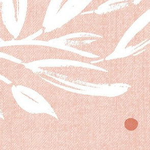 Zen - Blush Pink White Botanical Leaves Jumbo Scale