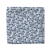 small scale cats - jelly cats shades of blue on white - hand-drawn cats