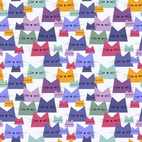 small scale cats - nala cat very peri - geometric cats - cats fabric