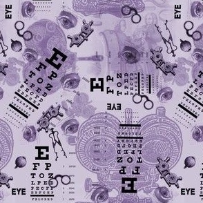 Lilac Purple Vintage Medical Eye Chart Medical Office Ophthalmologist