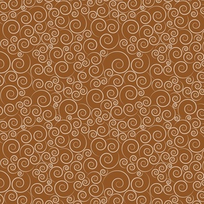 small scale spirals - zen spirals burnt orange II - spirals fabric