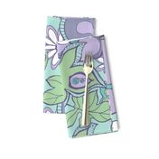 Floral Doodles lavender mint green white