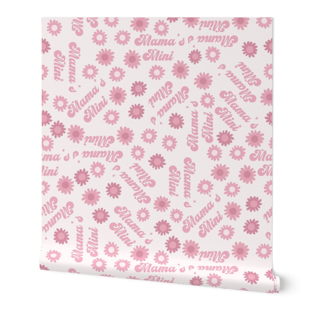 TINY Retro vintage mama’s mini daisy fabric - pink 