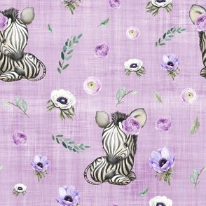12 inch purple zebra lilac linen