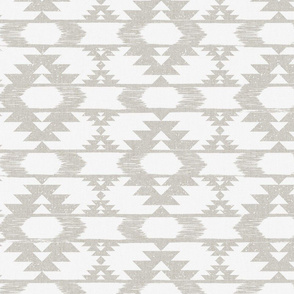 Modern tribal, beige and soft white abstract geometric - Aztec-Kilim inspired - medium