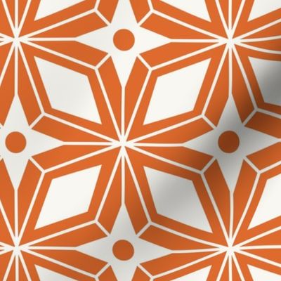 Starburst - Midcentury Modern Geometric Large Scale Orange #1