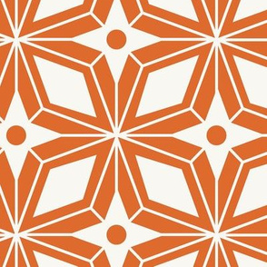 Starburst - Midcentury Modern Geometric Large Scale Orange #1
