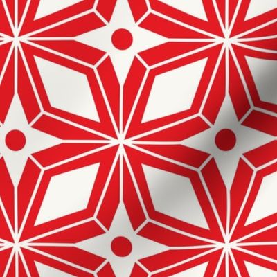 Starburst - Midcentury Modern Geometric Large Scale Red