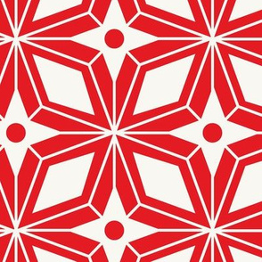 Starburst - Midcentury Modern Geometric Large Scale Red