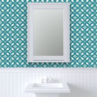 Starburst - Midcentury Modern Geometric Regular Scale Teal Blue