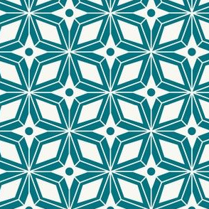 Starburst - Midcentury Modern Geometric Regular Scale Teal Blue