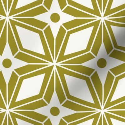 Starburst - Midcentury Modern Geometric Large Scale Olive Green