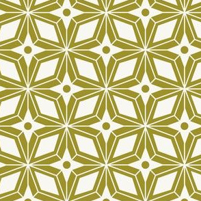 Starburst - Midcentury Modern Geometric Regular Scale Olive Green