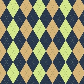 Argyle: Navy, Honey, & Honeydew