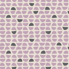 Modern Semi Circles - Lilac and Grey