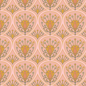 Art nouveau trees - peach - small