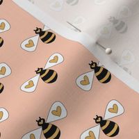 Cute honey bees fabric - blush