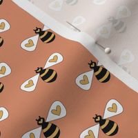 Cute honey bees fabric -Caramel