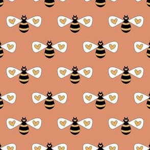 Cute honey bees fabric -Caramel