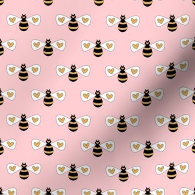 Cute honey bees fabric -Pink