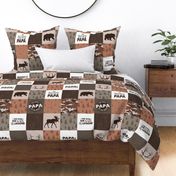 Papa Bear Rustic//Orange&Brown - Wholecloth Cheater Quilt