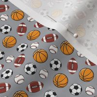 (extra small scale) Play Ball - Sports - Basketball, football, baseball, soccer - grey - C21