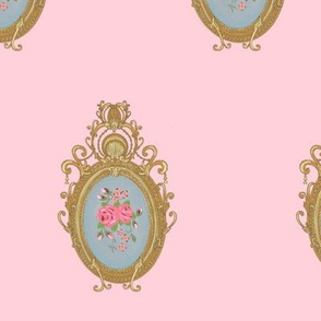 Rococo Framed Flowers Pink