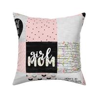 Girl Mom//Pink - Wholecloth Cheater Quilt 