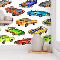 cool racing cars  multicolor