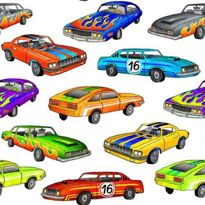 cool racing cars  multicolor