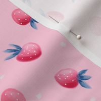 MEDIUM Pink strawberries berry pattern